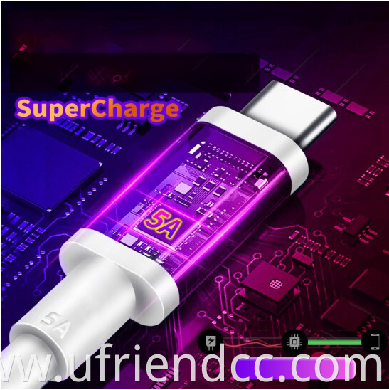 Customize OEM 5A USB 3.1 High Speed Data 1m Type C Cable For Huawei USB-C Fast Charging Charger